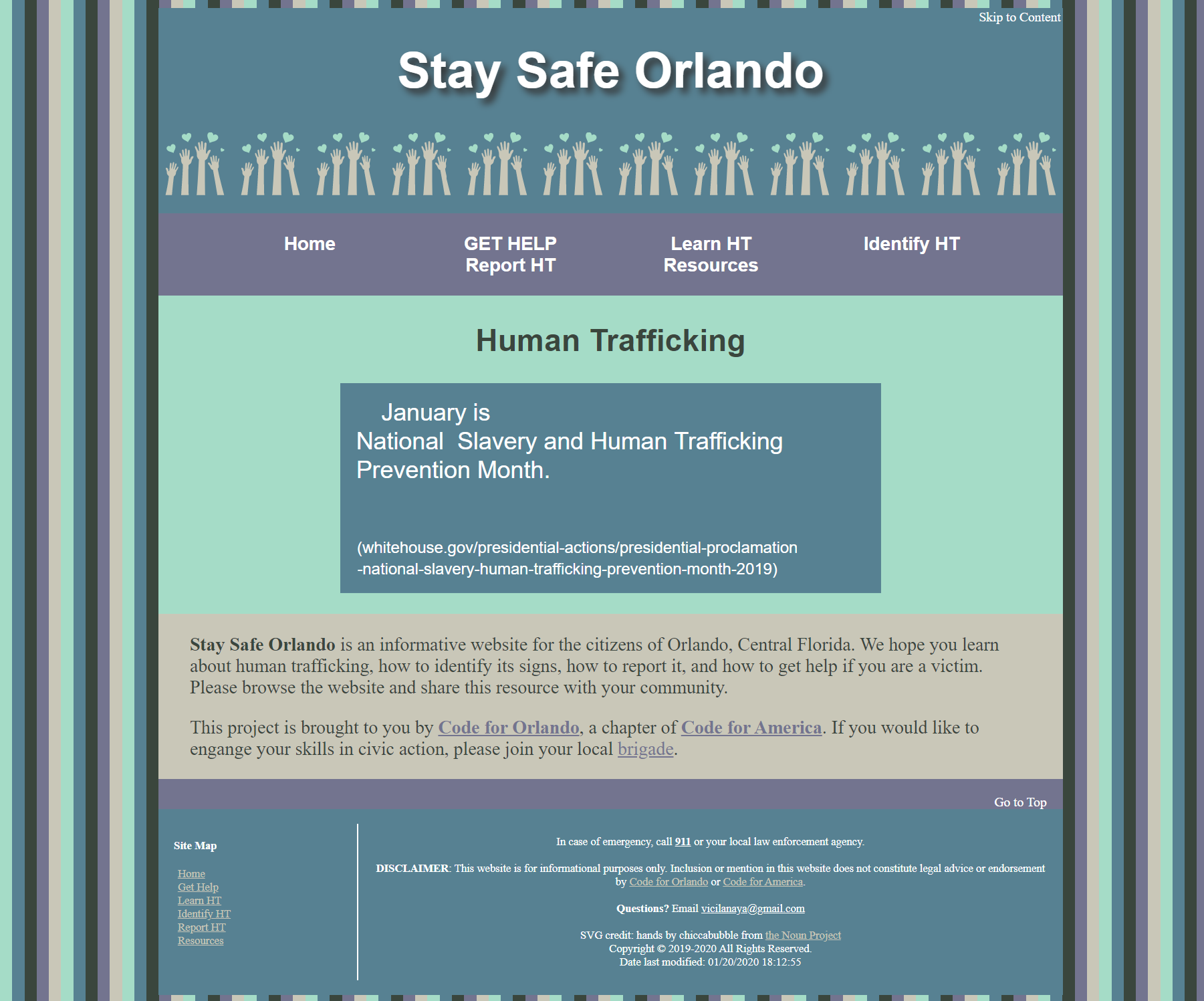 Stay Safe Orlando website screenshot